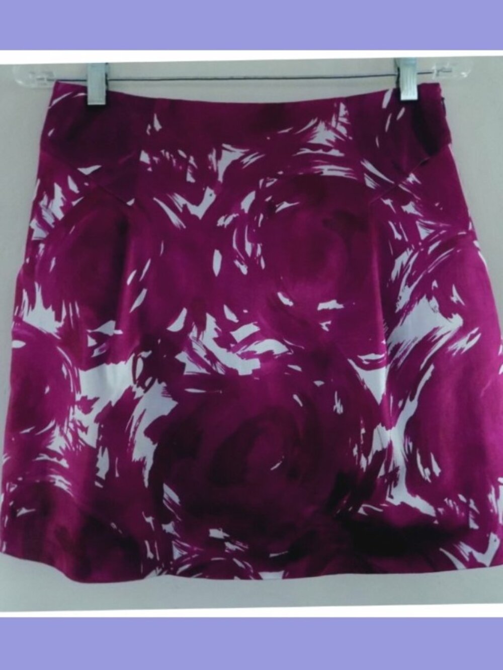Theory Purple print mini skirt 2 Silk blend Short Magenta White Pinwheel pattern
